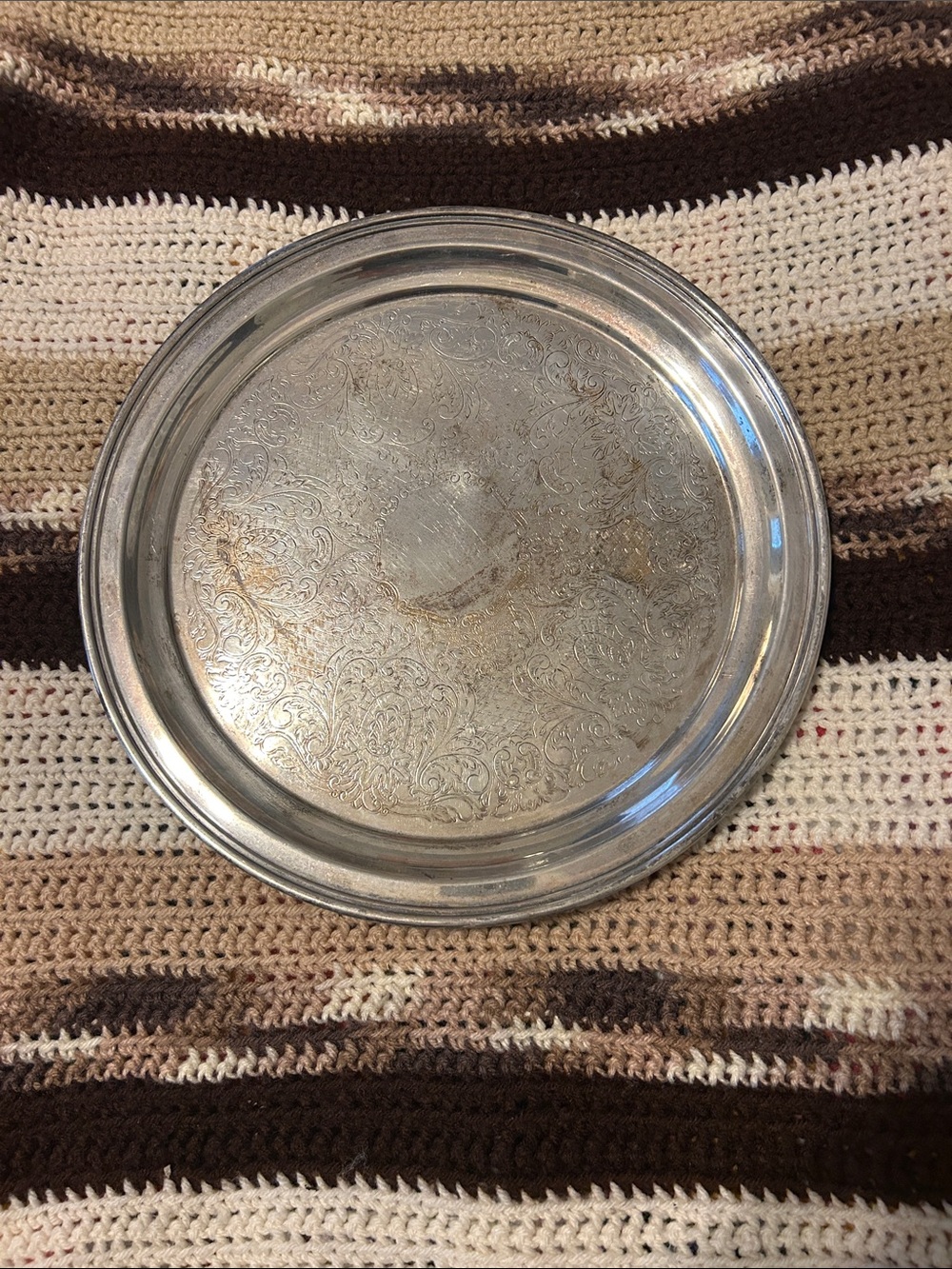 Silver-plated Decorative Serving Tray - made by Sheridan.